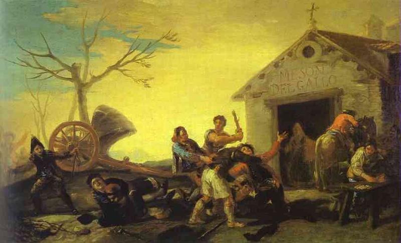 Francisco Jose de Goya Fight at Cock Inn Sweden oil painting art